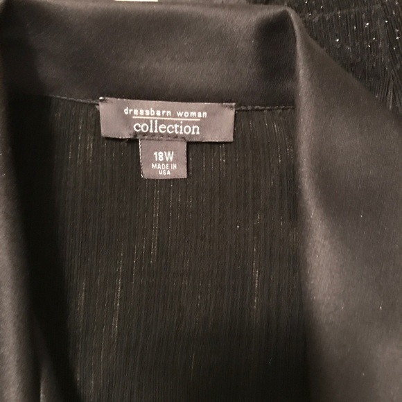 Dress Barn Woman Collection Black & Silver Top Looks like a Jacket/Tank 18W - Picture 7 of 8